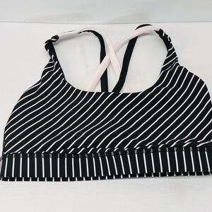 lululemon athletica Black and White Striped Bra